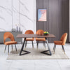 Dining Table & Chairs Set 4/6 Velvet Fabric Padded Seat Kitchen Furniture