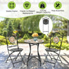 1/2/3PCS Mosaic Bistro Set Outdoor Metal Frame Garden Table & 2 Folding Chair