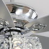 52" Ceiling Fan Light Crystal Chandelier Lamp 5 Blades With Remote Control