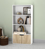 4 Tier Wooden Bookcase Cupboard with Doors Storage Shelving Display Cabinet Unit