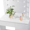 Dressing Table with LED Bulbs Mirror Makeup Desk Vanity Table Stool Set Bedroom