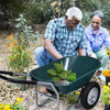 Heavy Duty Plastic Two Wheeled Garden Yard Wheelbarrow Pneumatic Tyre 150KG