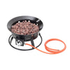 Portable Outdoor Gas Fire Pits Patio Heater with Lava Rocks Regulator Valve Hose