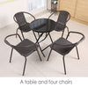 Garden Bistro Furniture Set Patio Folding Gloss Table 4 Chairs In/Outdoor Rattan