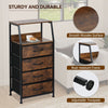 Fabric Chest of Drawers 4-Drawer Dresser Industrial Storage Cabinet with WoodTop
