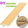 8FT Garden Straight Hardwood Pathway Outdoor Decorative Boardwalk Beach Wedding