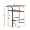 3 Pieces Bar Table Dining Kitchen Table Chair Dining Room Sets w/ Storage Shelf