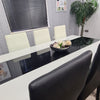 Dining Table Set and 6 4 black white Leather chairs kitchen table set of 4 or 6