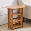 Folding Top Sofa Side Table Wooden Coffee Table with Storage Shelf Magazine Rack