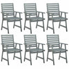 Outdoor Dining Chairs 6 pcs Grey Solid Acacia Wood I5Q7