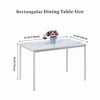 Rectangular White Marble MDF Top Dining Table Metal Legs Dining Room Kitchen