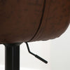 Modern Swivel Bar Stools Set of 2 Adjustable Height Bar Chairs Footrest Brown