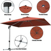 3M Patio Offset Umbrella Cantilever Parasol w/ Cross Base Tilting Market Parasol