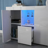 TV Unit Cabinet Stand Sideboard Cupboard Matt Body High Gloss Doors LED Light