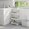 4-Tier Storage Trolley Slim Storage Shelf with Wheels Kitchen Bathroom White