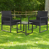 NEW 3 Piece Rattan Garden Furniture Bistro Set Chair Coffee Table Patio Cushions