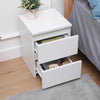 Modern Bedside Table Cabinet Nightstand Bedroom Furniture Storage w/2 Drawers