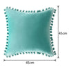Soft Velvet Cushion Cover Pom Poms Home Decorative Sofa Car Throw Pillow Case