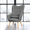 Fabric Single Sofa Armchair Lazy Balcony Living Room High Back Lounge Chair Grey