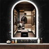 Arch LED Bathroom Mirror Dimmable Light Wall Mirror Time Temperature Display