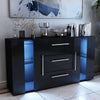 Modern Sideboard Display Cabinet Cupboard High Gloss 2 Doors 3 Drawers LED