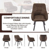 2x Brown Dining Chairs Swivel Faux Leather Padded Seat Dining room Modern