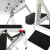 Foldable Non Slip 3 & 4 Step Steel Tread Safety Hand Rail Ladder Durable Panel
