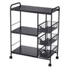 Rolling Kitchen Cart Storage Trolley Shelves & Basket Cookware Stand Holder Rack