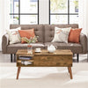 Lift Top Coffee Table with Large Storage Space & Removable Shelf Rustic Brown