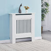 Modern Radiator Cover Cabinet MDF Vertical Slat Shelve Home Furniture White
