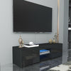 Modern TV Unit Cabinet Stand Matt Body & High Gloss Doors LED Light Livingroom