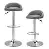 2 Pcs Grey Bar Stools Gas Lift Swivel Kitchen Breakfast Chairs Adjustable Height