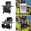 Mobile Camping Gas BBQ Grill Firepit Table Stand Patio Barbecue Tool