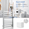 8-Tier Bathroom Heated Towel Rack Wall Mounted Plug-in Electric Towel Warmer LED