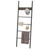 5-Tiers Blanket Ladder Wall leaning Display Shelf Industrial Blanket Holder Rack