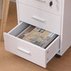 White Mobile 3 Drawers Filing Pedestal Cabinets File Chest Storage Wooden Office