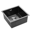 Large & Deep Single Bowl Stainless Steel Kitchen Laundry Sink Square Black Waste