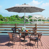 2.7M Round Garden Parasol Sun Shade Patio Outdoor Umbrella with Crank Tilt &Base