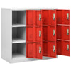 Locker Cabinets 2 pcs Grey and Red 90x45x92.5 Steel M3X9