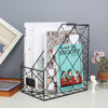 File Magazine Holder Organizer Metal Wire Office A4 Document Storage Basket Rack