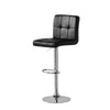 2Pcs Black Barstools Faux Leather Gas Lift Bar Chair Height Adjustable Modern