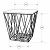 Geometric White Wire Square Wooden Side Basket Storage Unit Coffee Table Bedroom