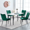 Pair Velvet Dining Chair High Back Chair Set with Metal Legs Modern Kitchen