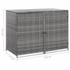 Double Wheelie Bin Shed Garden Hider Box Poly Rattan Anthracite/Black 2 Sizes