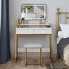 Dressing Table Vanity Set with Adjustable LED Light and Mirror Padded Stool