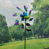 Outdoor Garden Solar Wind Spinner LED Light Peacock Sculpture WindMill Stake