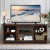 TV Stand for TVs up to 65 Inches Wooden Modern TV Console Table W/6 Open Storage