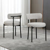 Modern Dining Chair Set Upholstered Kitchen Chairs TeddyFleece Velvet White Soft