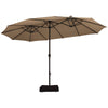4.6M Solar 36 LED Patio Double-Sided Umbrella Outdoor Extra Large Crank Parasol