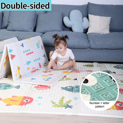 2 SIDE THICK BABY KIDS PLAY MAT CRAWLING FOAM FOLDABLE CARTOON WATERPROOF CARPET